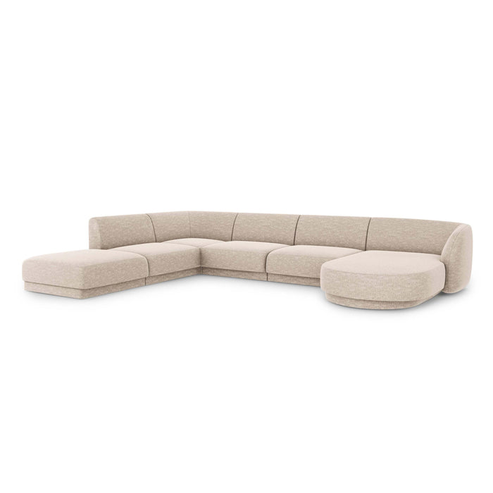Micadoni Miley U-bank Hoek Links - Chenille - Kiezelgrijs