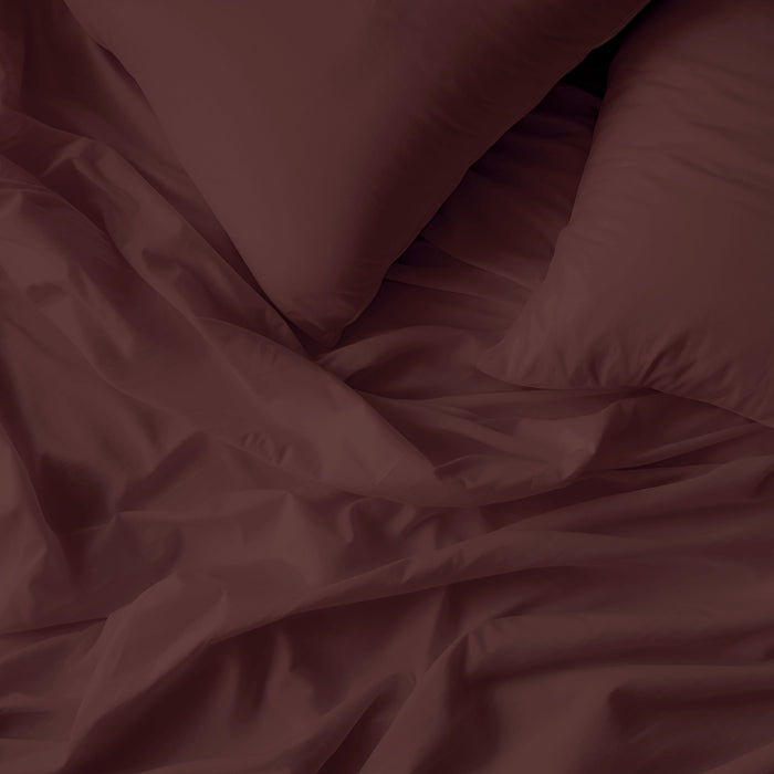 by fonQ Fresh Dekbedovertrek 200 x 200/220 cm - Aubergine