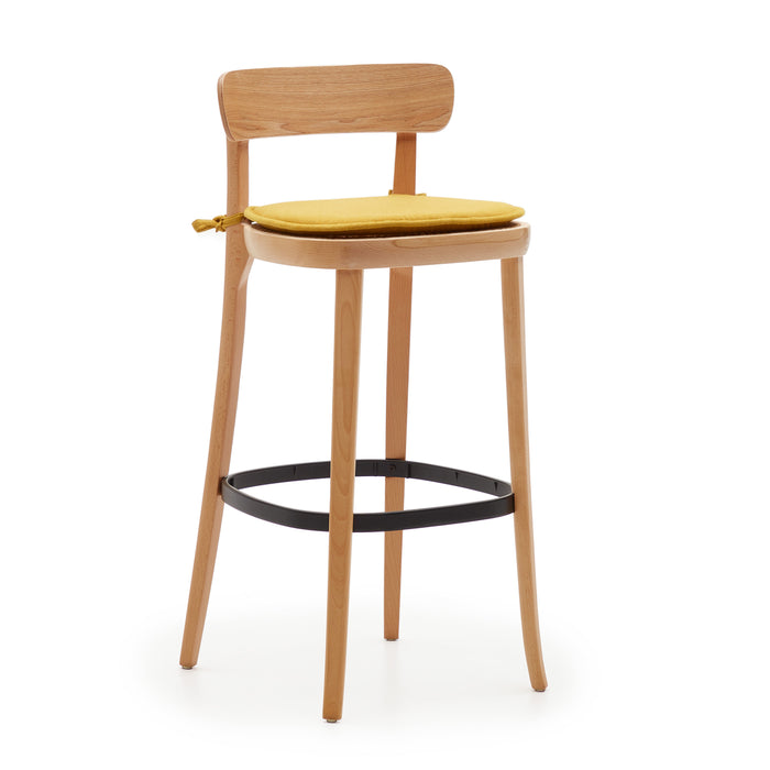 Kave Home - Kussen voor de Romane stoel in mosterdgeel 43 x 43 cm