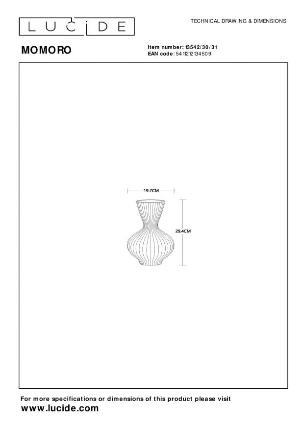 Lucide MOMORO Tafellamp - Wit