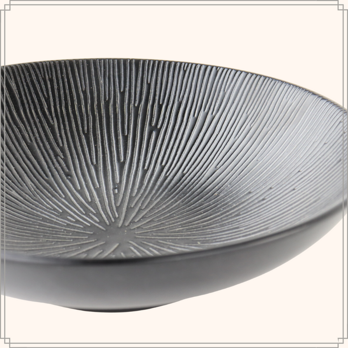 OTIX Diepe Soep Pasta Bordenset 6 Persoons Zwart 19cm Keramiek POPPY