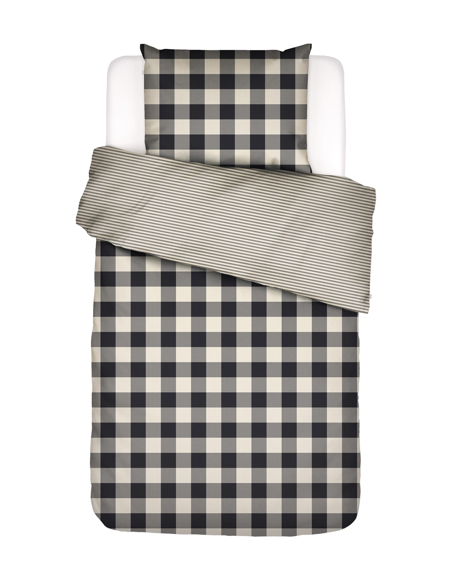 Essenza Chess Dekbedovertrek 140 x 220 cm - Antraciet