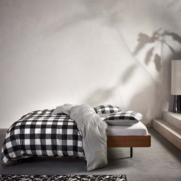 Essenza Chess Dekbedovertrek 140 x 220 cm - Antraciet