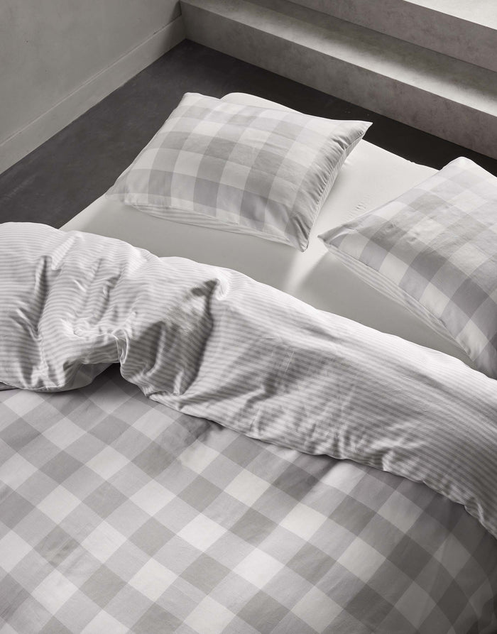 Essenza Chess Dekbedovertrek 200 x 220 cm - Grijs