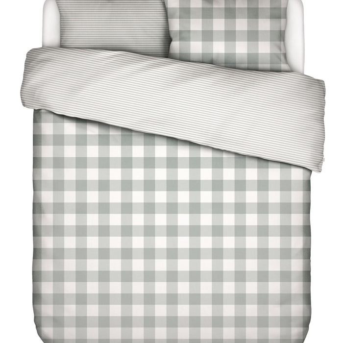 Essenza Chess Dekbedovertrek 240 x 220 cm - Dusty green