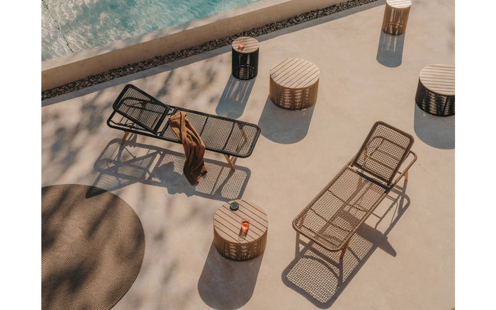 Kave Home - Dandara salontafel van staal, beige touw en massief