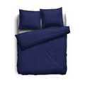 Elegance Dekbedovertrek Uni Percal Katoen Met Bies dark blue