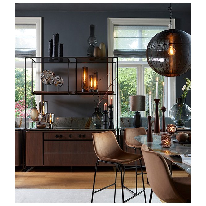 Light & Living - Tafellamp LEZUZA - Ø11x39.5cm - Zwart