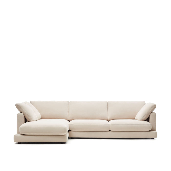 Kave Home - Gala 4-zitsbank met chaise longue links in beige 300 cm