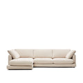 Kave Home - Gala 4-zitsbank met chaise longue links in beige 300 cm