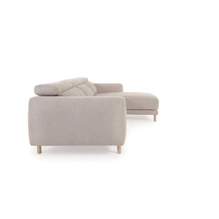 Kave Home - Singa 3-zitsbank met chaise longue rechts, verstelbare