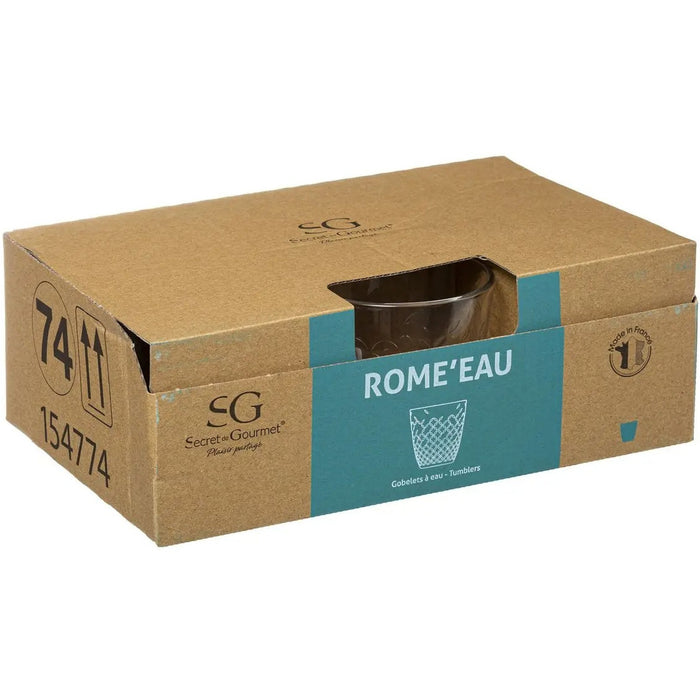 Secret de Gourmet waterglazen Rome -set 6x - 250 ml - deco glas