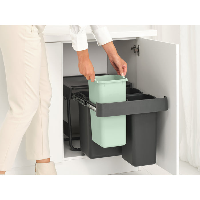Brabantia Sort & Go Inbouw Prullenbak - 10 + 10 + 20 l