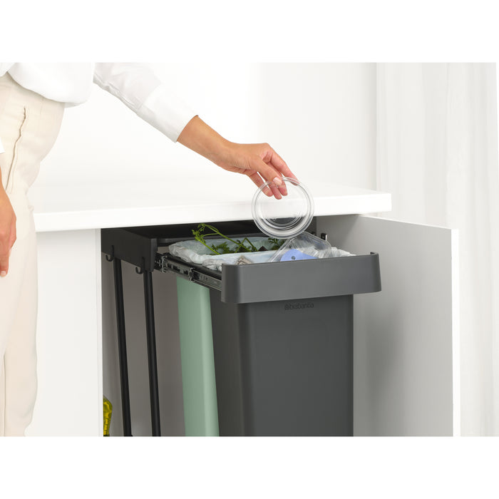 Brabantia Sort & Go Inbouw Prullenbak - 2 x 30 l