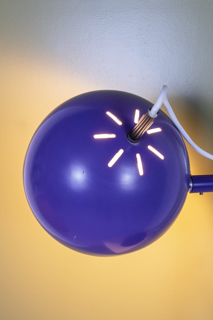 Reliving Paarse Jaren 70 Bureaulamp Met Bol
