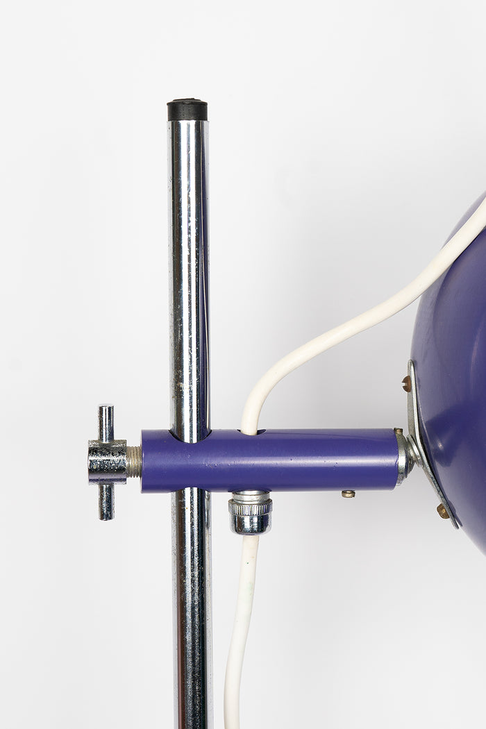 Reliving Paarse Jaren 70 Bureaulamp Met Bol