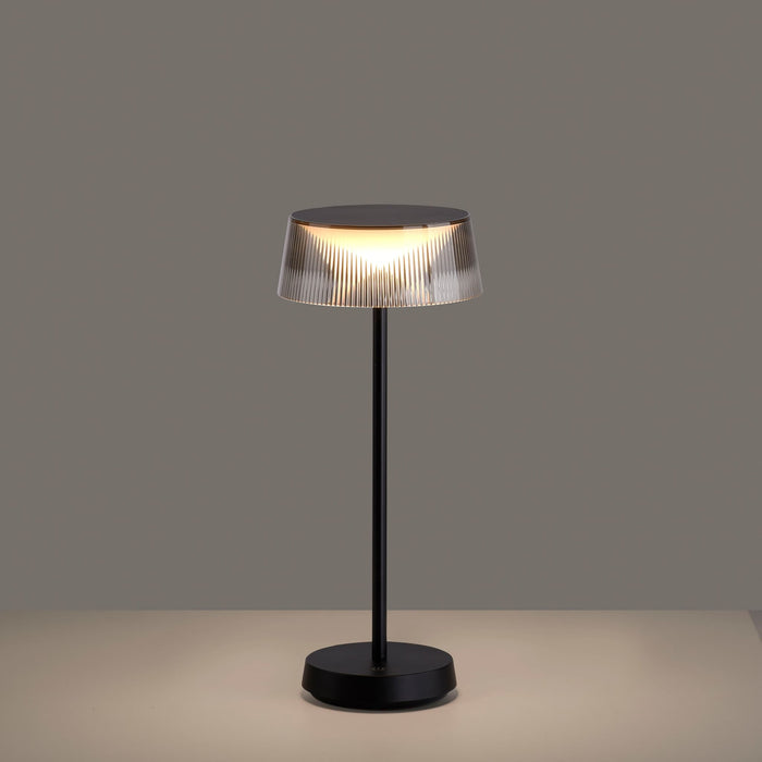 JUST LIGHT Oplaadbare Accu Tafellamp Dora Zwart IP44  incl. Dimmer
