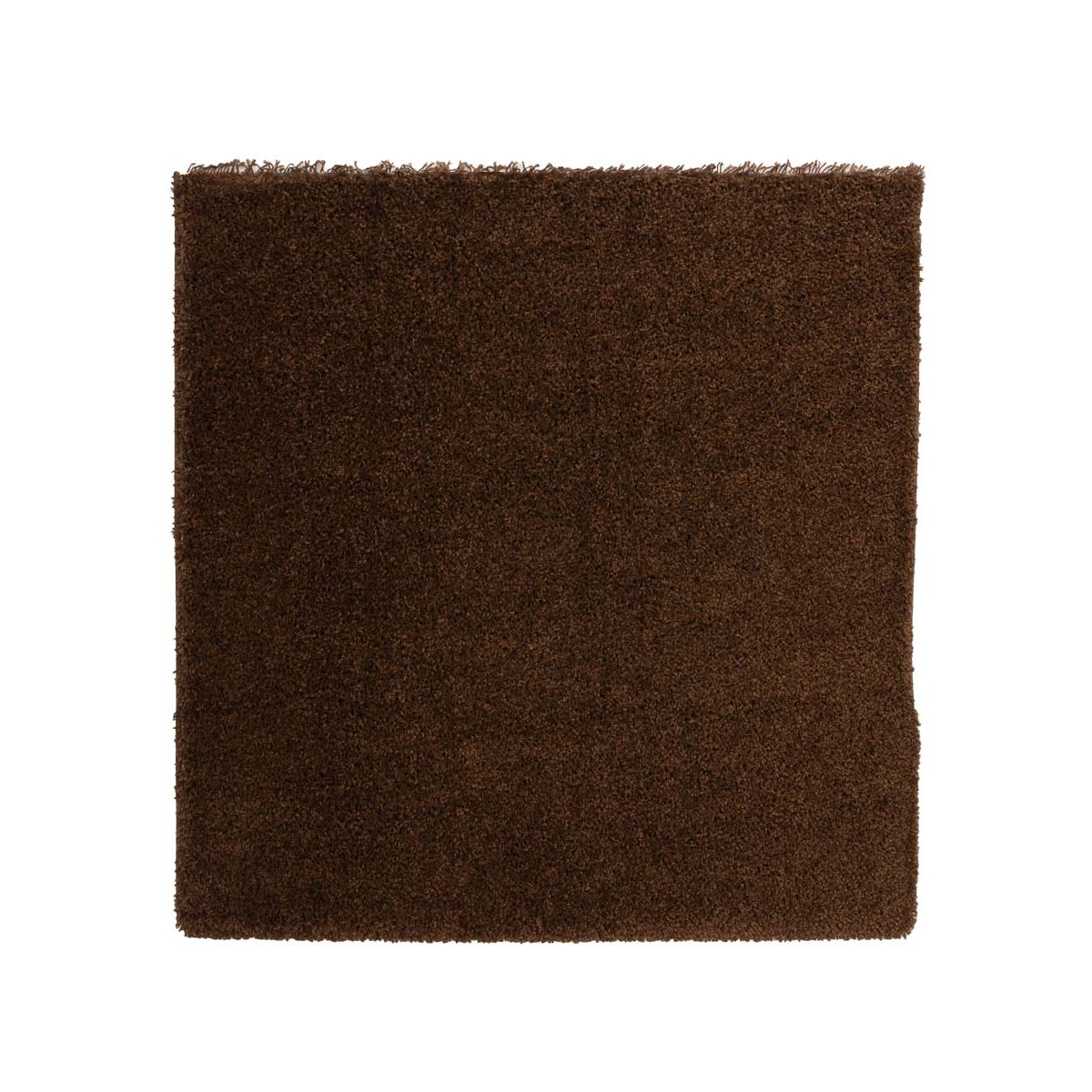 Tapeso Vierkant hoogpolig vloerkleed shaggy Trend effen - bruin -