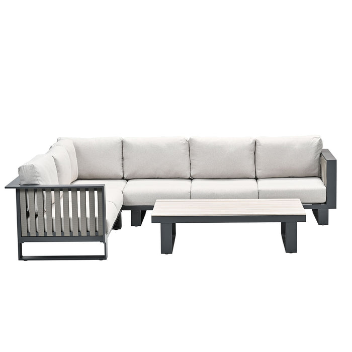 Garden Impressions Bologna lounge hoekset - 4-delig-carbon black-taupe
