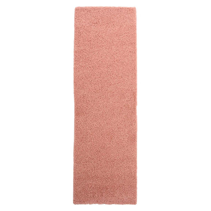 Tapeso Hoogpolige loper shaggy Trend effen - roze - 80x250 cm