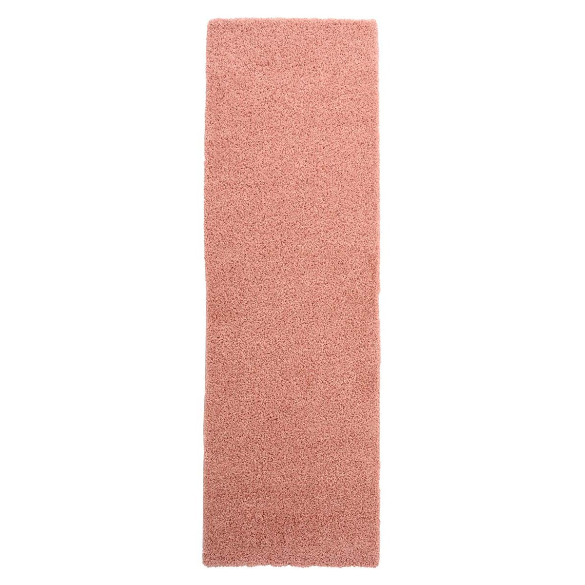 Tapeso Hoogpolige loper shaggy Trend effen - roze - 80x250 cm