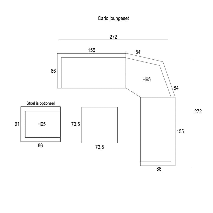Garden Impressions Carlo lounge set XL - licht grijs