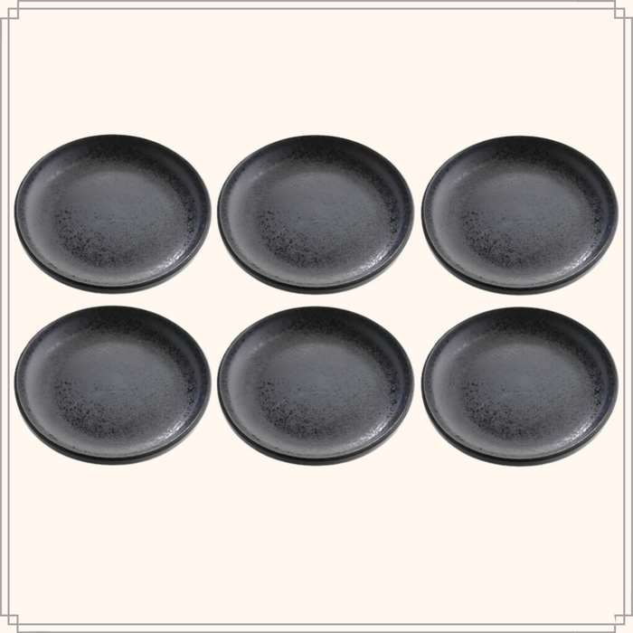 OTIX Dinerbord Zwart 6 stuks Aardewerk 26cm HOLLY