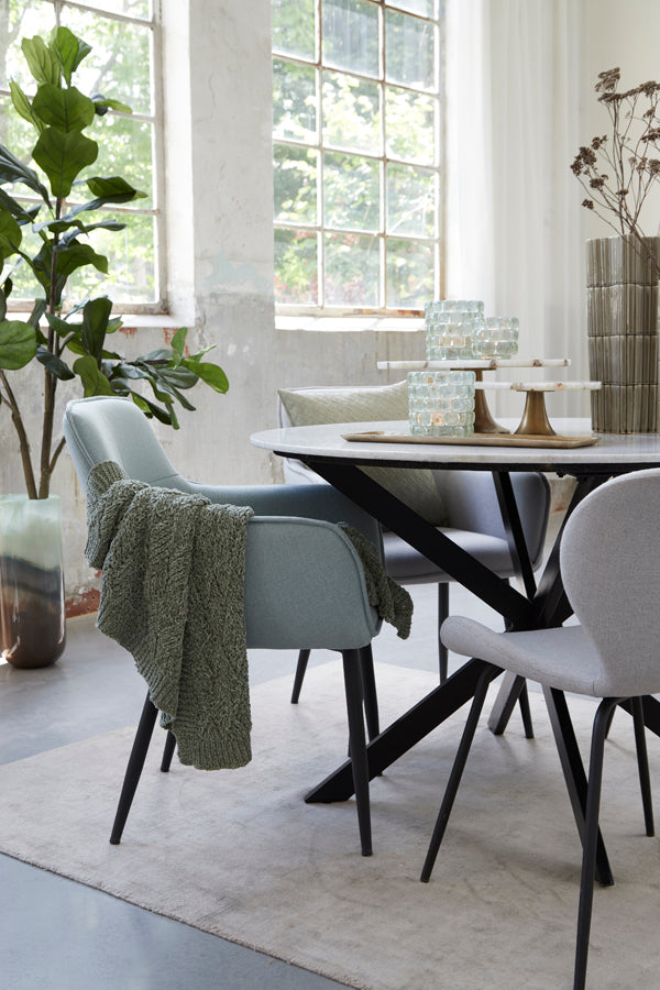 Light & Living Ronde Eettafel Tomochi - Marmer Wit - Ø120x78 cm