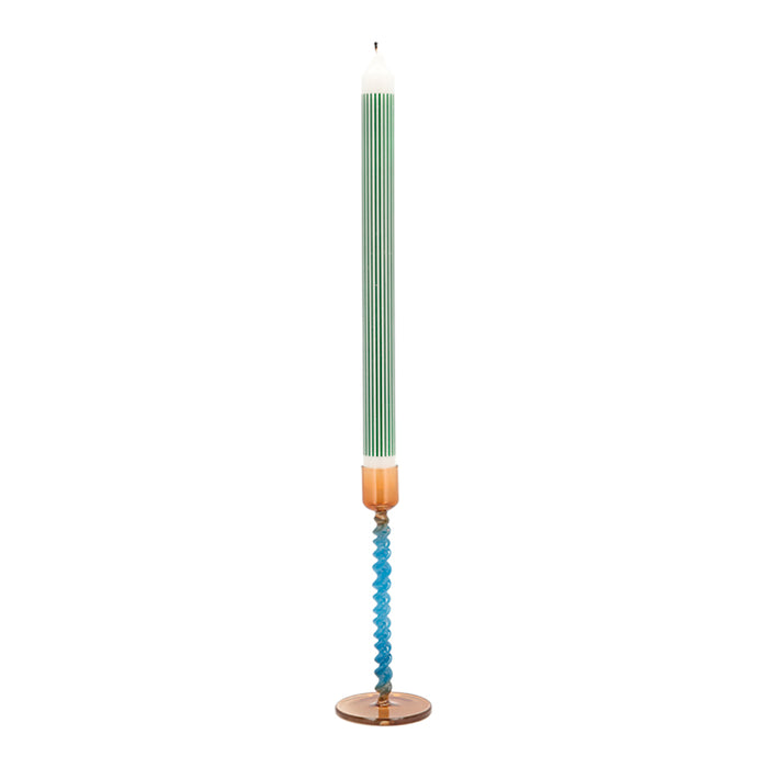 Villa Collection Styles Glazen Kandelaar Twist - Blauw / Oranje