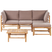 Beliani - CERRETO - Loungeset 4-zits hoekbank - Taupe - Bamboehout