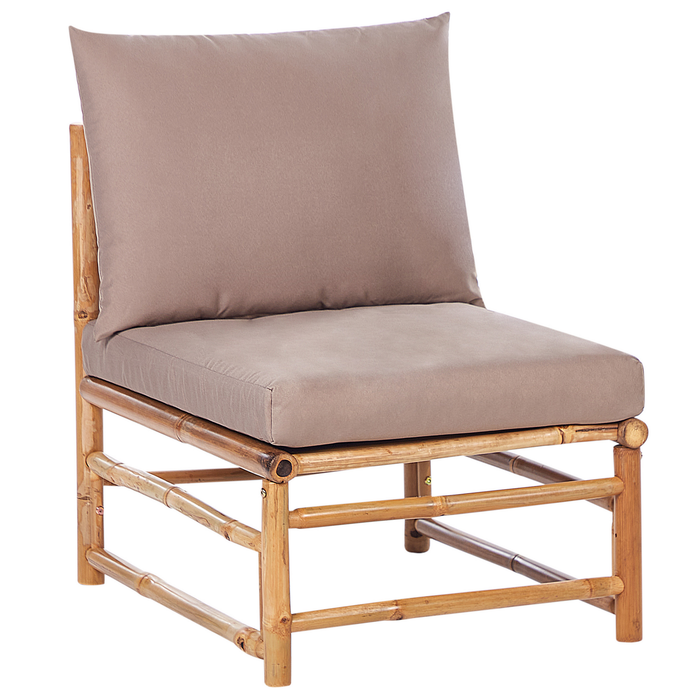 Beliani - CERRETO - Loungeset 4-zits hoekbank - Taupe - Bamboehout