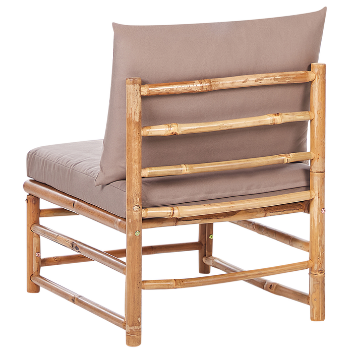 Beliani - CERRETO - Loungeset 4-zits hoekbank - Taupe - Bamboehout