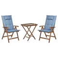 Beliani - AMANTEA - Bistroset - Donkerhout|Blauw- Acaciahout