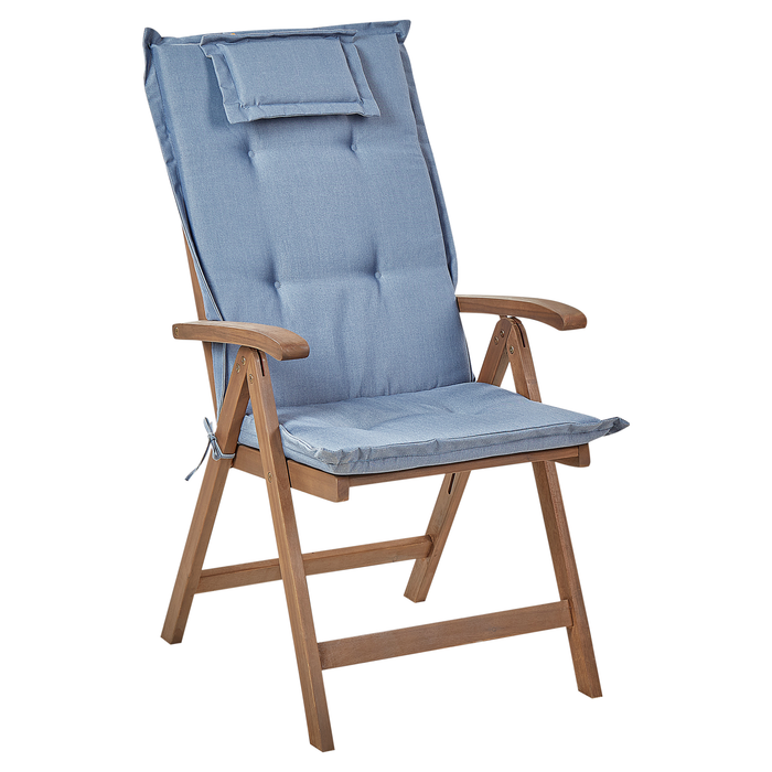 Beliani - AMANTEA - Bistroset - Donkerhout|Blauw- Acaciahout