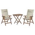 Beliani - AMANTEA - Bistroset - Donkerhout|Taupe - Acaciahout