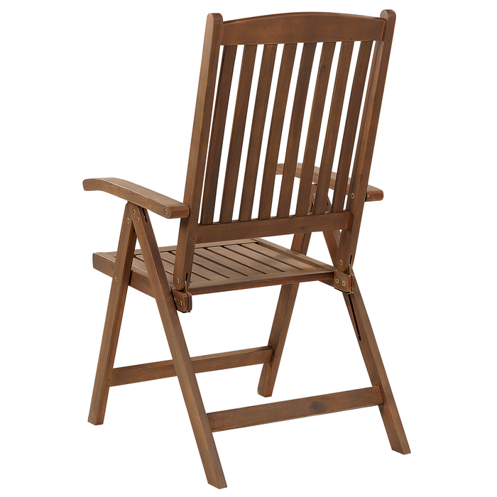 Beliani - AMANTEA - Bistroset - Donkerhout|Taupe - Acaciahout