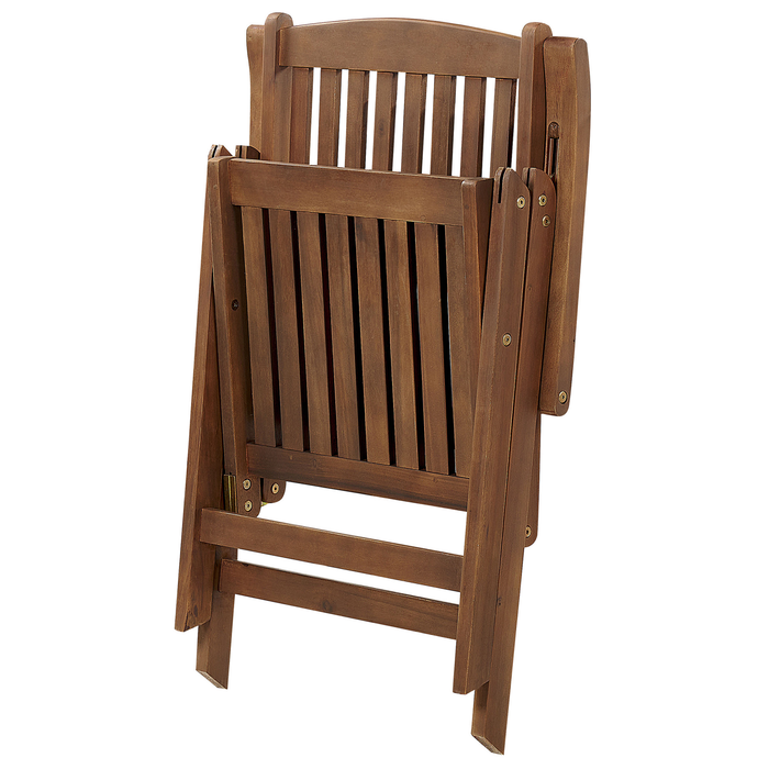 Beliani - AMANTEA - Bistroset - Donkerhout|Wit - Acaciahout