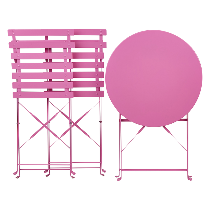 Beliani - FIORI - Bistroset voor 2 - Roze - Staal