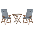 Beliani - AMANTEA - Bistroset - Donkerhout|Grijs - Acaciahout