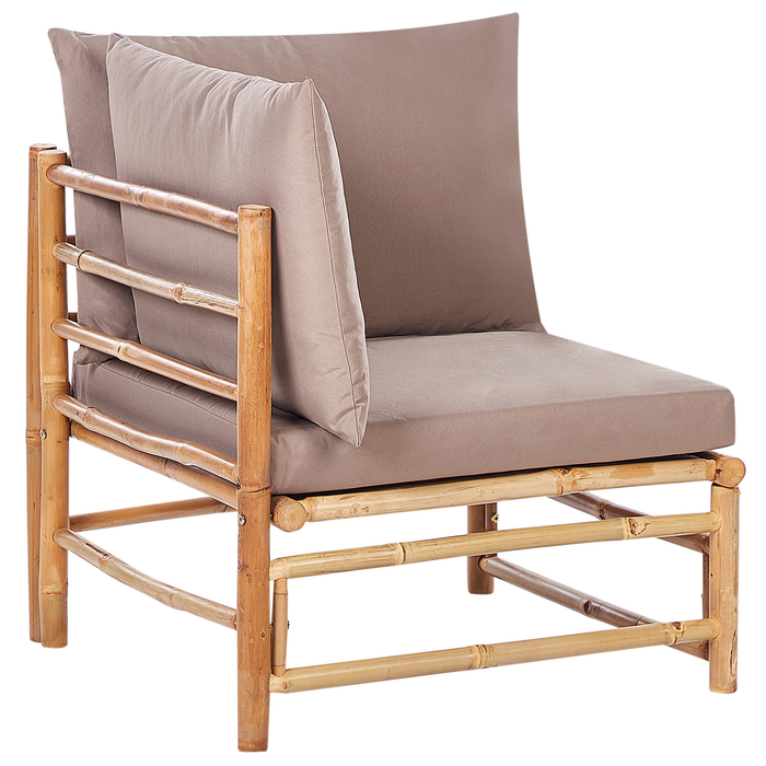 Beliani - CERRETO - Hoekmodule tuin - Taupe - Bamboe