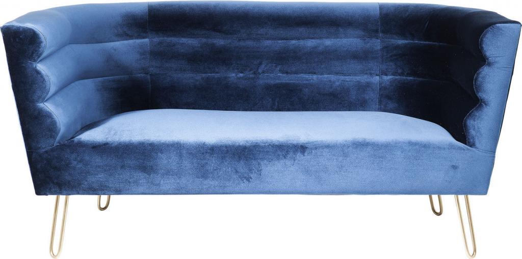 Kare Design Monaco 2-Zits Bank B160 Cm - Fluweel Blauw
