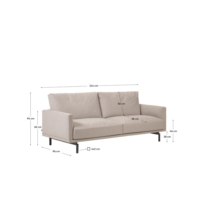 Kave Home - 3-zitsbank Galene beige 214 cm