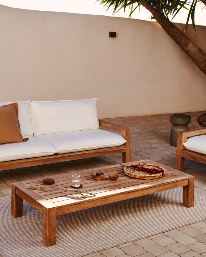 Kave Home - Forcanera salontafel in massief teakhout 150 x 71 cm