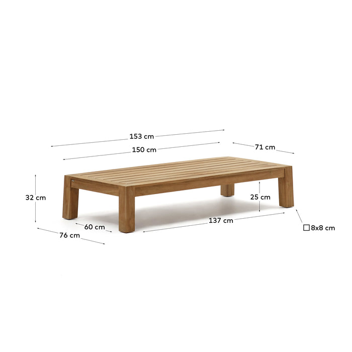 Kave Home - Forcanera salontafel in massief teakhout 150 x 71 cm