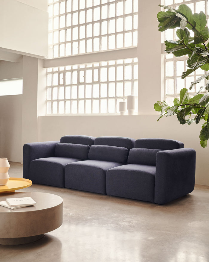 Kave Home - Neom modulaire bank 3 zits blauw 263 cm