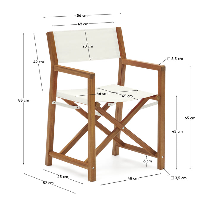 Kave Home - Thianna opvouwbare tuinstoel in beige met massief