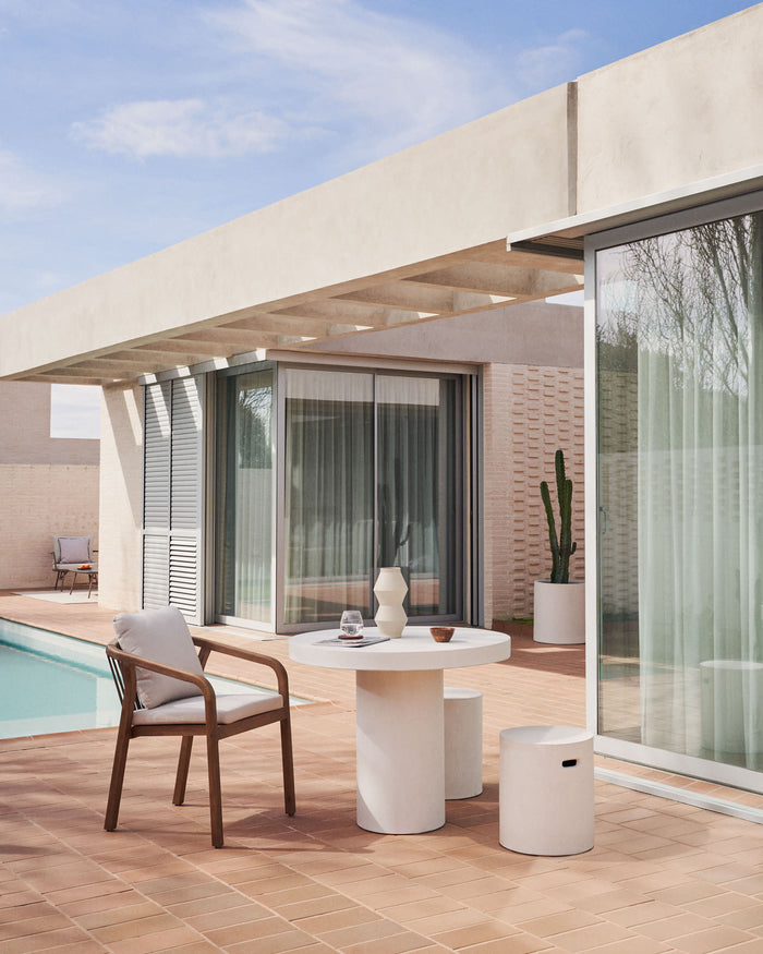 Kave Home - Aiguablava ronde tafel in wit cement, Ø 90 cm