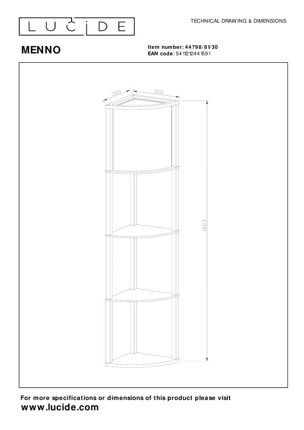 Lucide MENNO Vloerlamp - Zwart