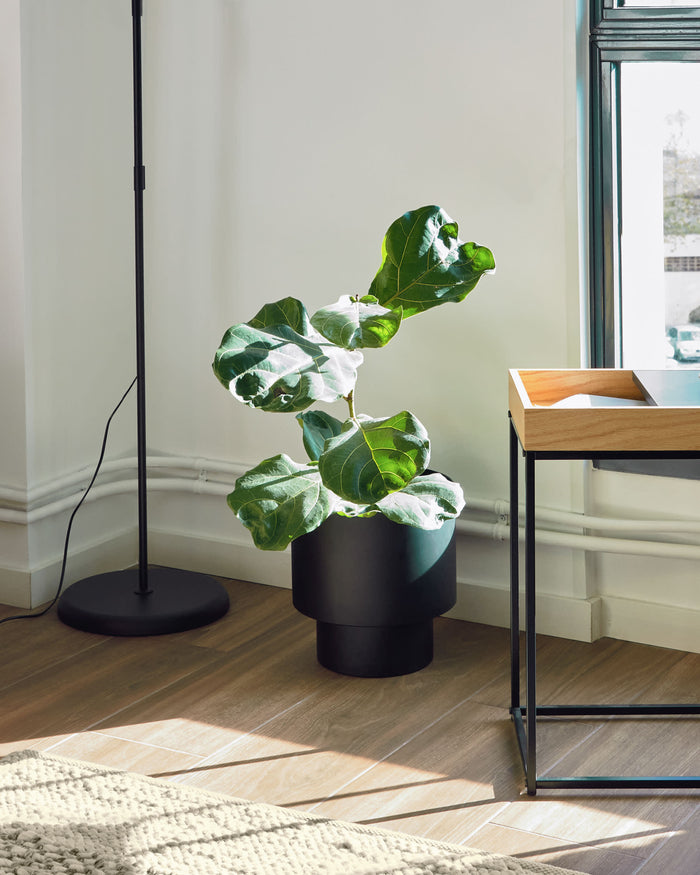 Kave Home - Zwarte metalen bloempot Mash 28 cm