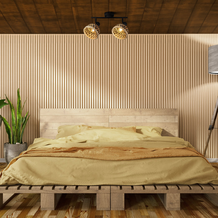 Searchlight Lance Spot Plafondlamp 2-lichts -Bamboe